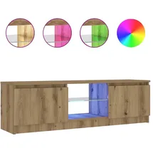 vidaXL TV-Schrank mit LED-Leuchten Artisan-Eiche 120x30x36 cm Braun Holz