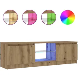 vidaXL TV-Schrank mit LED-Leuchten Artisan-Eiche 120x30x36 cm Braun Holz