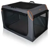 Knuffelwuff faltbare Hundebox Transportbox mit Aluminiumgestell XL 91x61x58cm