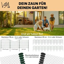 V2Aox Teichzaun 8 x 78 cm Schwarz/Metall