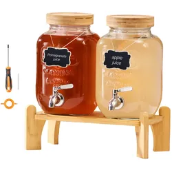 VEVOR Getränkespender 2x3,8L Saftspender mit Zapfhahn für Partys Bars Glas