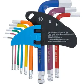 BGS Winkelschlüssel-Satz Multicolour kurz Innensechskant 1,5-10 mm 9-tlg. (74451)