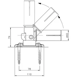 MERANUS GMBH Leiterkippgelenk V2A Ø Ø 43 mm