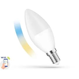 Spectrum Smart LED Kerze 5W = 35W E14 matt Warmweiß bis Tageslichtweiß 2700K - 6500K Tuya Wi-Fi dimmbar