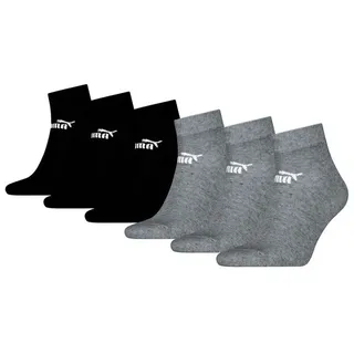 Puma ELEMENTS Quarter Socken 6-Pack Grey/black - 43-46
