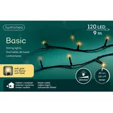 Lumineo LED-Lichterkette Basic 9 m Softgold Schwarz