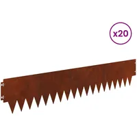 vidaXL Raseneinfassung 103 x 20 cm 20 Stück Braun
