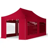 TOOLPORT Faltpavillon 3 x 6 m inkl. 4 Seitenteile Rot