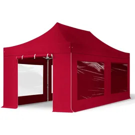TOOLPORT Faltpavillon 3 x 6 m inkl. 4 Seitenteile Rot