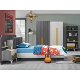 xlmoebel Kinderbett grau 90 x 190 cm Holz/MDF