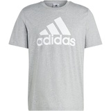 adidas Herren Essentials Single Langarm T-Shirt, Medium Grey Heather, S