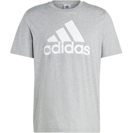 adidas Herren Essentials Single Langarm T-Shirt, Medium Grey Heather, S