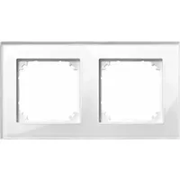 Merten M-PLAN Echtglasrahmen 2fach, brillantweiß