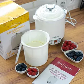 BROWIN Joghurtbereiter mit Thermostat, weiß,