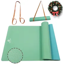 Golden Yogamatte rutschfest aus Kautschuk XL groß 4mm Dicke 183cm Länge Align,