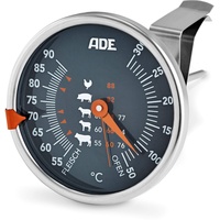 ADE Fleischthermometer analog mit mechanischer Anzeige | Fleisch- und Ofentemperatur bis 300C | Grillthermometer BBQ1801