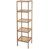 Mendler Badregal HWC-B18, Badezimmer Badschrank Standregal, Bambus ~ 140x34x33cm
