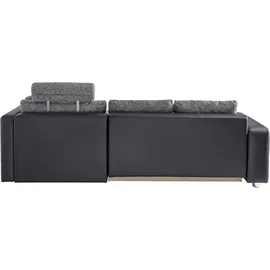 Jockenhöfer Ecksofa GRUPPE Orlando 257x82x215 cm", SOFTLUX-Struktur Ottomane 1 schwarz (57439132-0)