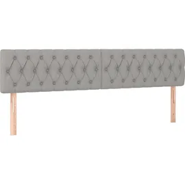 vidaXL Boxspringbett mit Matratze & LED Hellgrau 180x200 cm Stoff