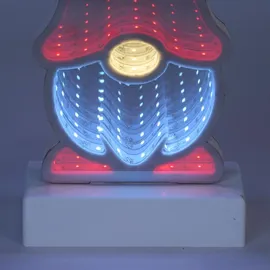 FHS International LED Wichtel Infinity Effekt Weihnachtsdekoration 6/18h Timer USB oder Batteriebetrieb - Rot