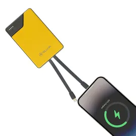 Tellur Externer Akku 10000mAh, USB-C + Lightning Kabel, QC3.0, PD, gelb - Gelb