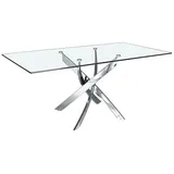 ac angel cerda Angel Cerdá Esstisch Rechteckig gehärtetes Glas aus verchromter Stahl 1061-150x95