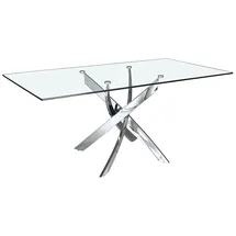 ac angel cerda Angel Cerdá Esstisch Rechteckig gehärtetes Glas aus verchromter Stahl 1061-150x95
