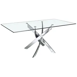ac angel cerda Angel Cerdá Esstisch Rechteckig gehärtetes Glas aus verchromter Stahl 1061-150x95