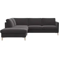 FLEXLUX Ecksofa »Fiore, L-Form, super bequem durch Kaltschaum im Sitz«, schmale Armlehnen, Füße Alu/Eiche, B/T 234/225 cm grau