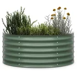 Blumfeldt High Grow Half Circle Hochbeet 105x43x60 cm Stahl-Wellblech Einfacher Aufbau Rostfrei Dunkles Moosgrün