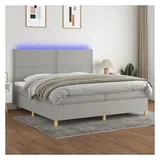 vidaXL Boxspringbett 200 x 200 cm Hellgrau