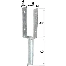 GAH Alberts U-Pfostenträger 91 x 200 mm Grau/Eisen