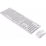 Logitech MK295 Silent Tastatur & Maus Set Weiß Deutsch Kabellos via USB