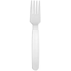 MONOUSO - Mehrweg Durable Gabel aus PP Mineral Weiß 18,5cm (180 Stück)