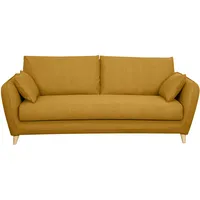 Skandinavische Schlafcouch kumingelb mit Matratze Dicke 10 cm 3-Sitzer CREEP