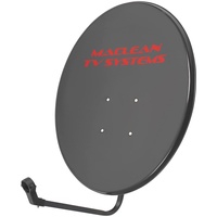 Maclean Brackets Maclean MCTV-928 Satellitenschüssel mit LNB-Halterung und Masthalterung Sat Antenne Satspiegel LNB Tragarm Phosphatierter Stahl (80cm Durchmesser)