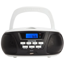 Aiwa BBTU-300BW: CD-Radio Weiß-Schwarz USB, Bluetooth, AUX-IN-Eingang