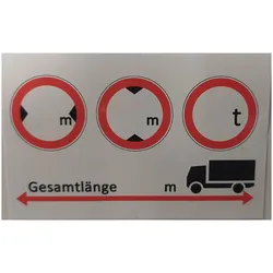 Aufkleber Kennzeichnung Fahrzeug Höhe Breite Länge Gewicht zum selbst beschriften LKW
