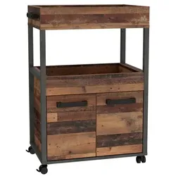 FORTE Barschrank Home Bar Holzoptik Vintage Braun