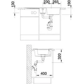 Blanco Metra 6 S vulkangrau + Excenterbetätigung