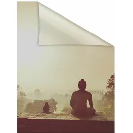 Lichtblick Fensterfolie Tempel Borobudur 1 St., blickdicht, strukturiertKlebepunkte, selbstklebend, Sichtschutz orange B/L: ca. 100x130 cm