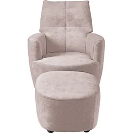Set One by Musterring Relaxsessel »SO 1450« Set, mit Dreh- und Wippfunktion, inklusive Hocker rosa