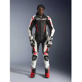 Alpinestars Stella Gp-r7 Lederkombi - Schwarz/Weiß/Neon-Rot / 50