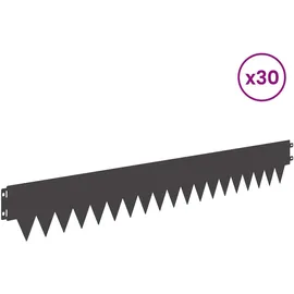 vidaXL Raseneinfassung 103 x 15 cm 30 Stück Schwarz