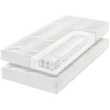 Sleeptex Matratzenset, 2-teilig, H3, Höhe ca. 19 cm, 160x200 cm, Made in Germany, Oeko-Tex® Standard 100, Härtegradauswahl, Bezug abnehmbar/waschbar, Ober- und Unterseite versteppt, wendbar, optimale Belüftung, Tragegriffe, atmungsaktiv, schadstoffgeprüft, alternative Größen erhältlich, Schlafzimmer, Matratzen Shop, Matratzensets