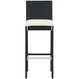 vidaXL Barhocker mit Kissen 6 Stk. Schwarz Poly Rattan