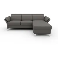 Ecksofa SIT & MORE "Vincenzo L-Form" Sofas Gr. B/H/T: 252cm x 84cm x 165cm, Luxus-Microfaser, Recamiere rechts, mit Kopfteilverstellung, grau inklusive Kopfteilverstellung, wahlweise mit Bettfunktion, Bettkasten