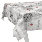 ANRO Wachstuch-Tischdecke abwaschbar 120 x 140 cm Grau