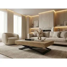 WFL GROUP Cavetta U Braun Eiche 120 x 80 x 76 cm