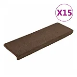 vidaXL Teppich-Treppenstufen 15 Stk. 65x21x4 cm Braun